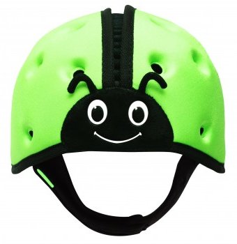 Миниатюра фотографии Мягкая шапка-шлем для защиты головы safeheadbaby "божья коровка", зеленый