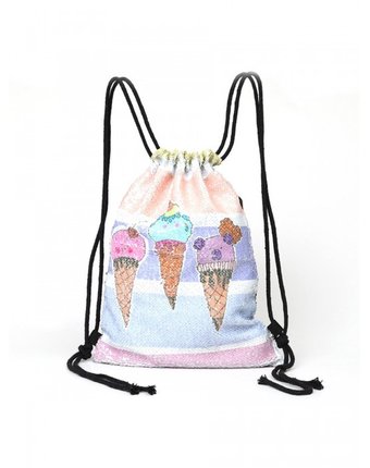 Миниатюра фотографии Mihi mihi мешок для обуви с пайетками мороженое bright dreams