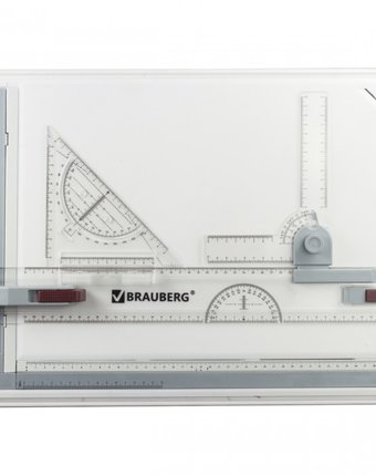 Миниатюра фотографии Brauberg доска а3 с рейсшиной, треугольником и чертежным узлом 505х370 мм