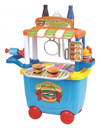 Миниатюра фотографии Playgo игровой набор бургерная с тележкой