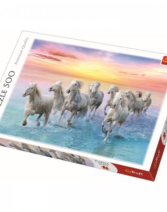 Миниатюра фотографии Trefl пазлы белые лошади в галопе (500 элементов)