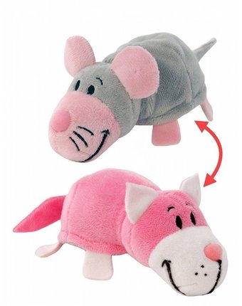 Миниатюра фотографии Мягкая игрушка 1 toy вывернушка розовый кот-мышка 2 в 1 35 см
